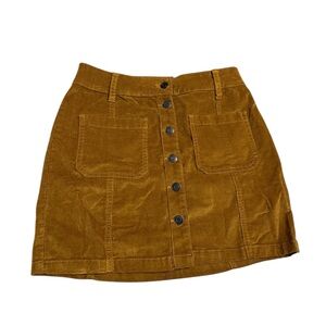 Mudd | Tan Corduroy Mini Skirt with Buttons